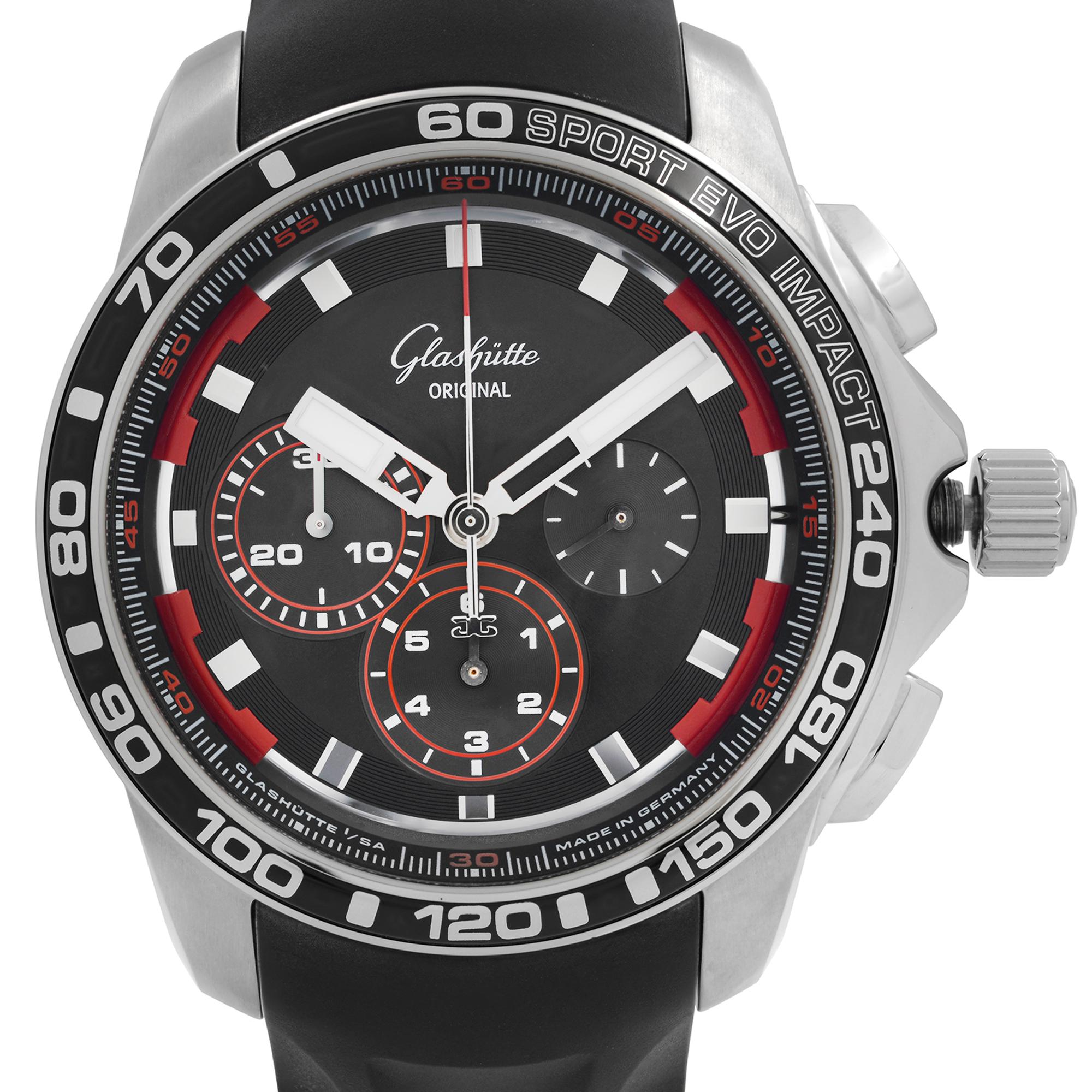 Display Model Glashutte Original Sport Evolution Black Dial Automatic Mens Watch 39-31-73-73-04 This Beautiful Timepiece is Powered by Mechanical (Automatic) Movement And Features: Round Stainless Steel Case with a Black Rubber Buckle Strap Fixed