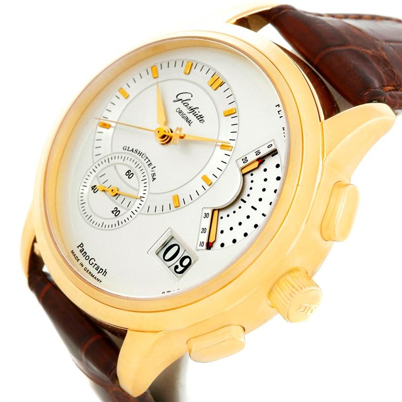 Glashutte PanoGraph Manual 18 Karat Yellow Gold Watch 61-03-25-15-04 For Sale 3