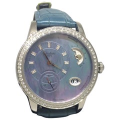 Glashütte PanoMatic Luna Blue Mother of Pearl Diamond Ladies Watch 90-12-03-1202
