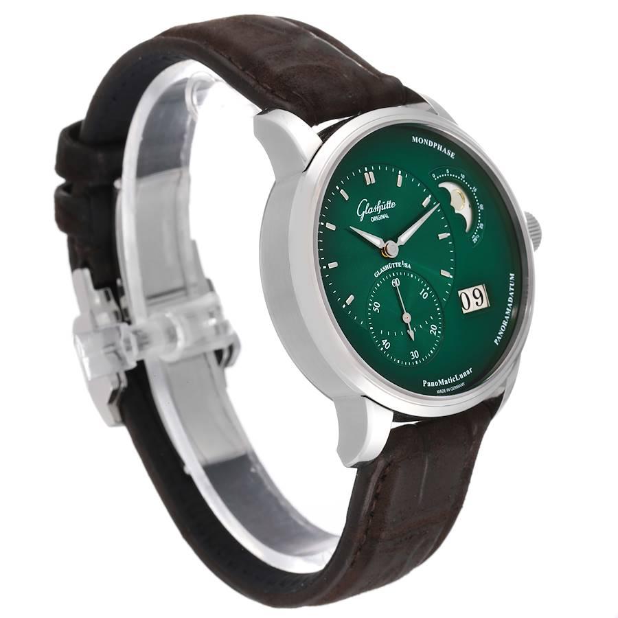 Glashutte PanoMaticLunar Steel Automatic Mens Watch 1-90-02-13-32-62 Box Papers In Excellent Condition For Sale In Atlanta, GA