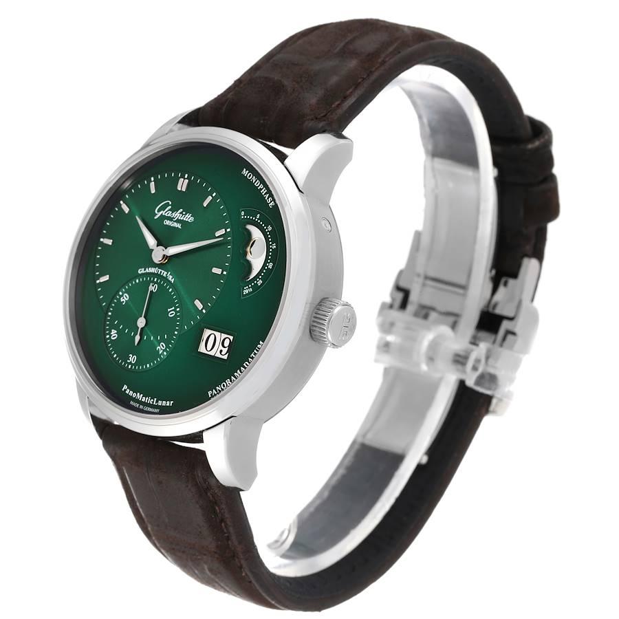 Men's Glashutte PanoMaticLunar Steel Automatic Mens Watch 1-90-02-13-32-62 Box Papers For Sale
