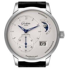 Glashutte PanoMaticLunar Steel Automatic Mens Watch 1-90-02-42-32-05 Box Papers