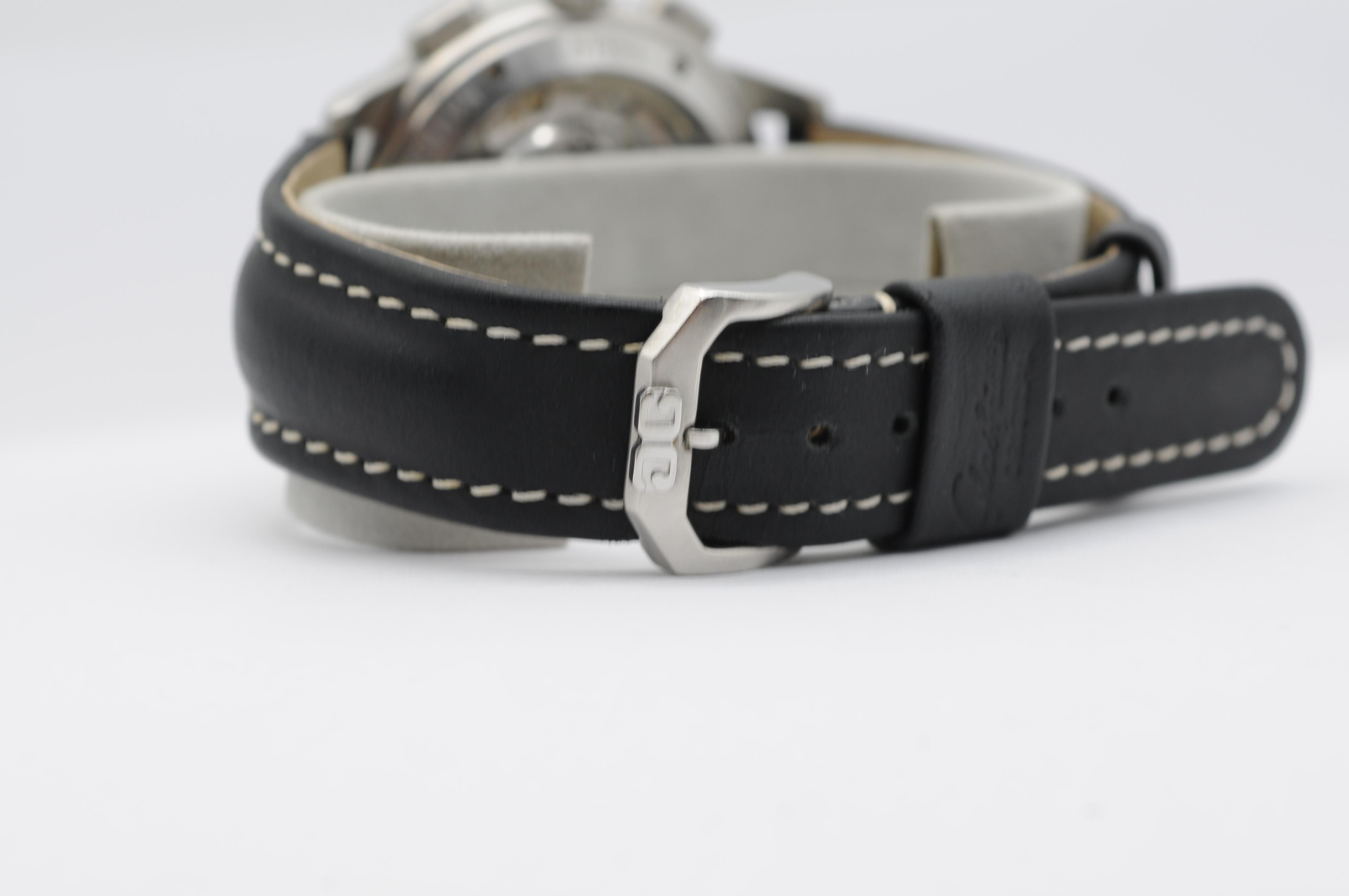 Glashütte Senator Navigator Chronograph GUB 39-32 - Steel, Box & Papers For Sale 5