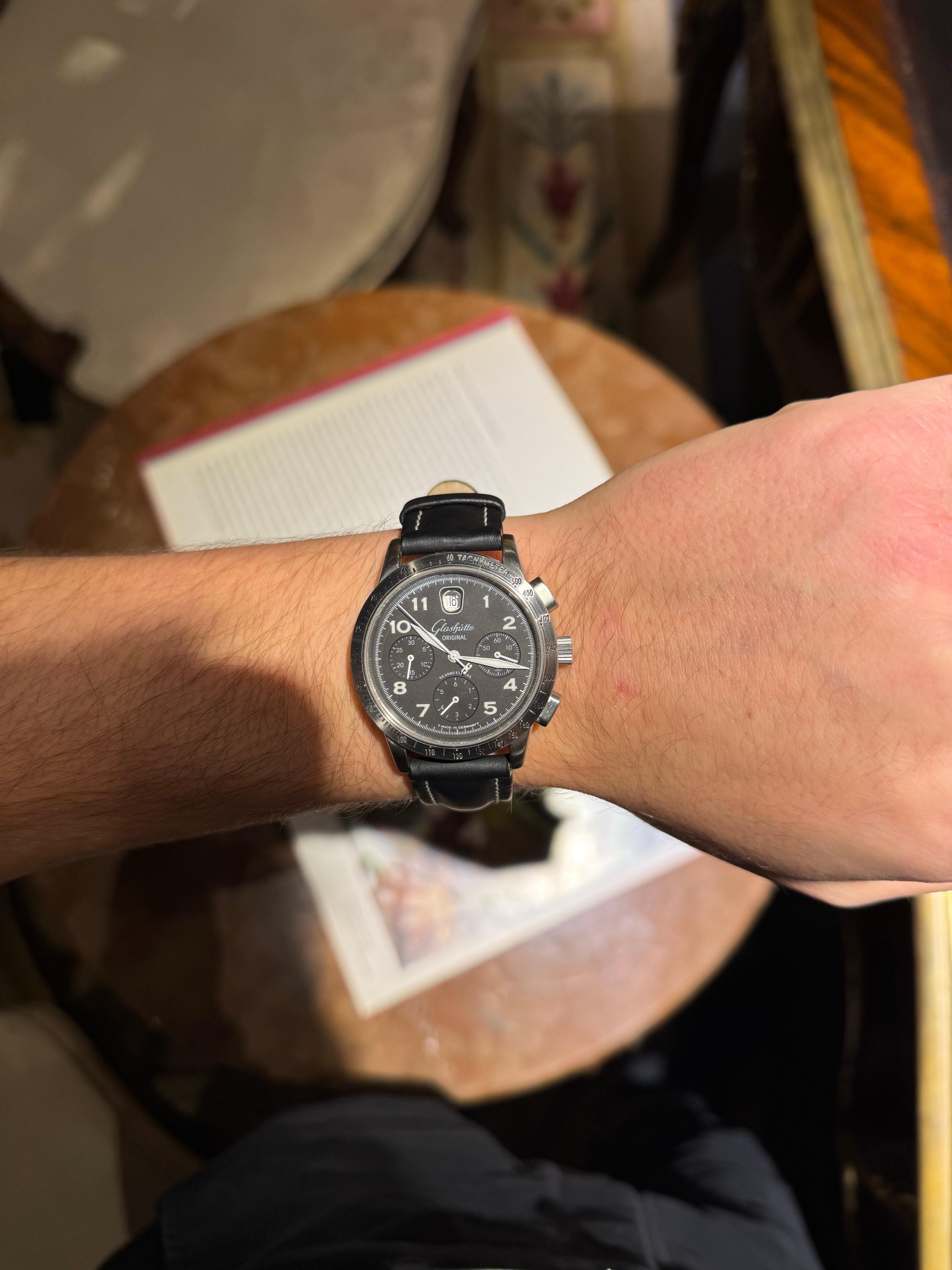 Glashütte Senator Navigator Chronograph GUB 39-32 - Steel, Box & Papers For Sale 13
