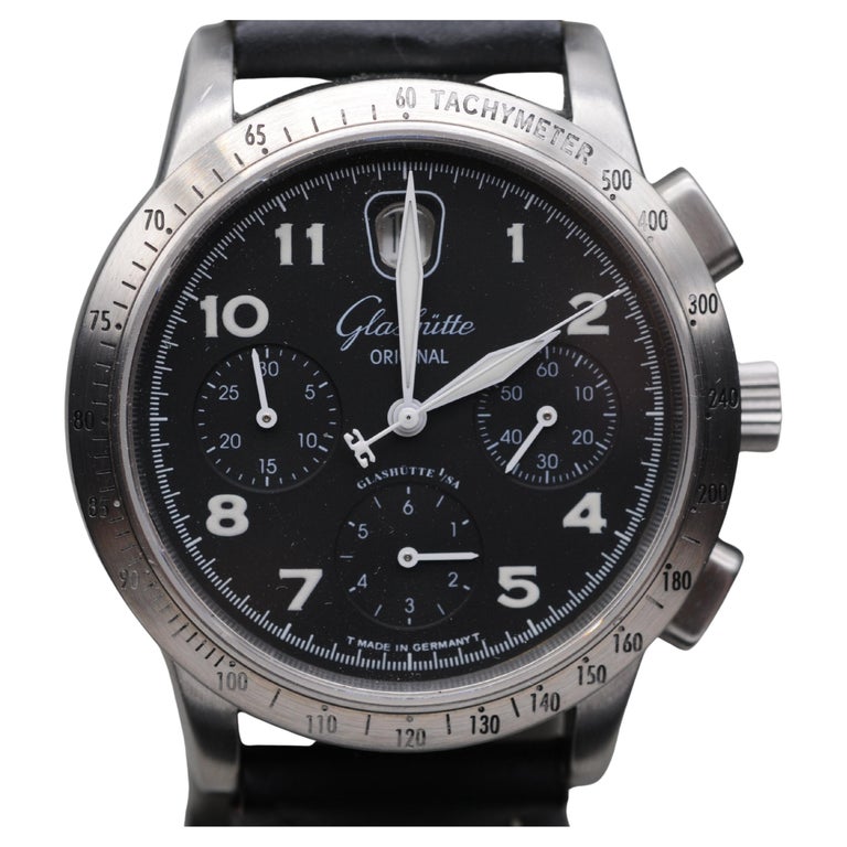 Glashütte Senator Navigator Chronograph GUB 39-32 Stahl, Box and