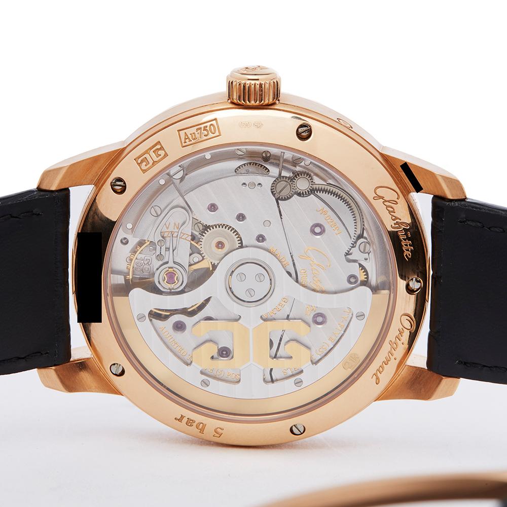 Men's Glashutte Senator Panorama 18K Rose Gold 100-04-32-15-04 Wristwatch