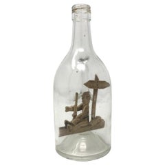 Calvados in vetro del XX secolo "Nave in bottiglia" e decanter