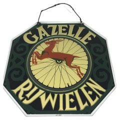 Gazelle Bicycles Glass Advertising Sign 