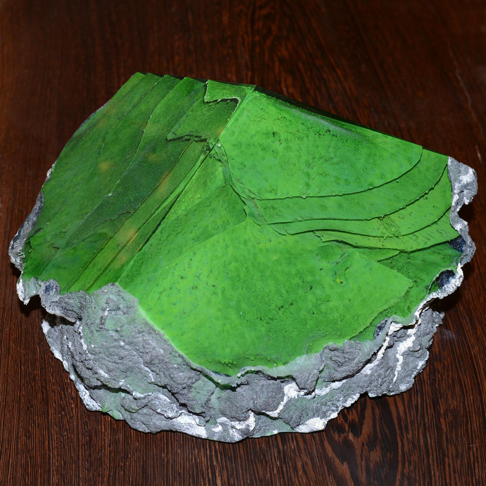 French Glass Alchemy Green Sculpture For Sale