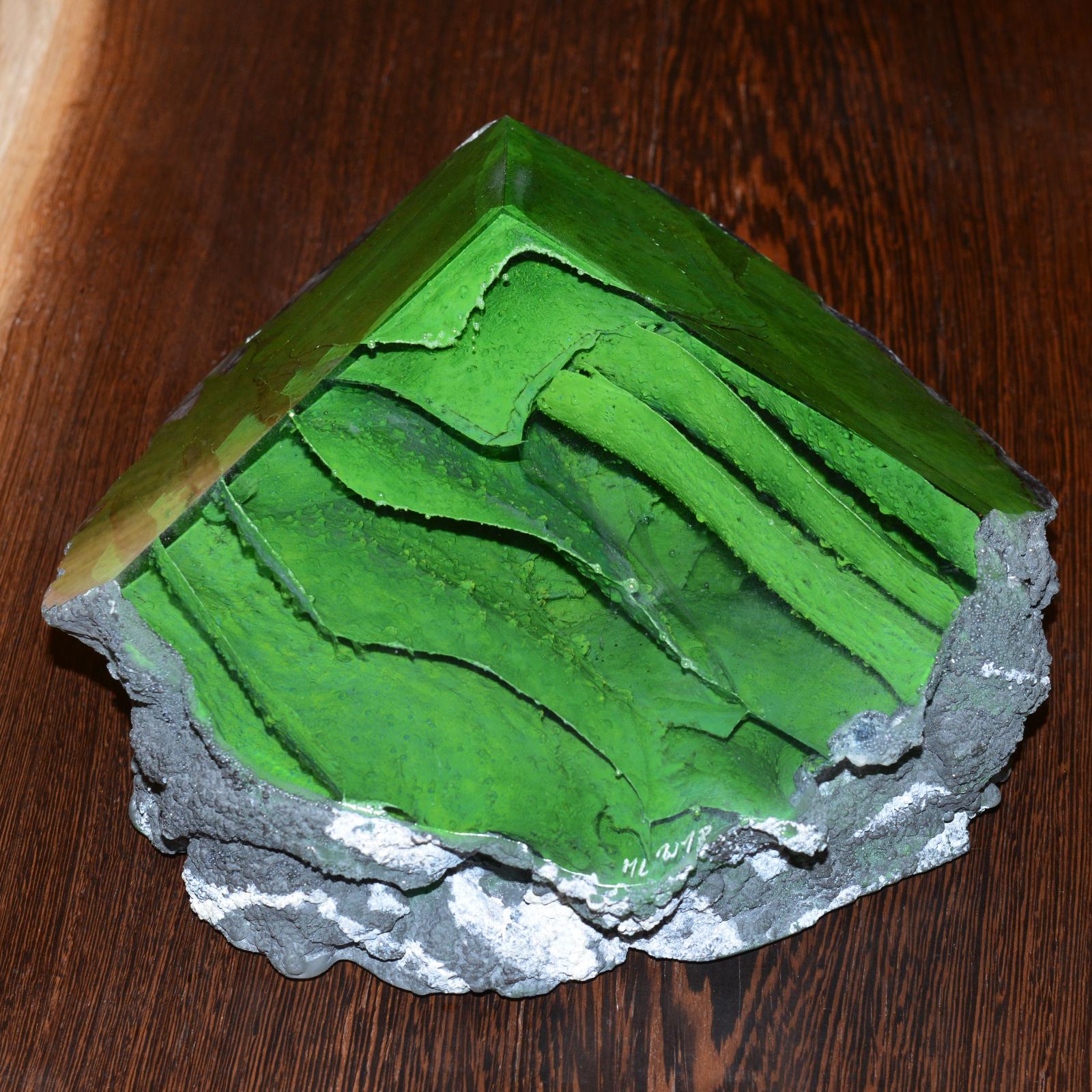 Contemporary Glass Alchemy Green Sculpture For Sale