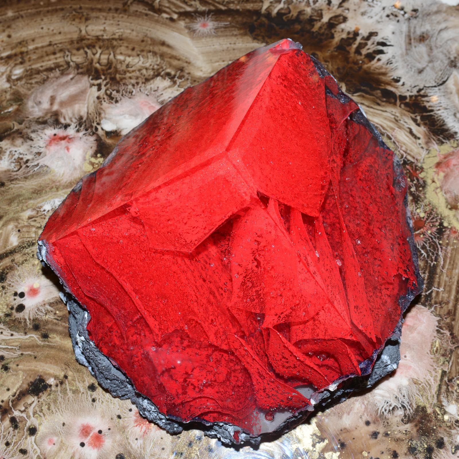 Glass Alchemy Red and Blue Set of Two Sculpture in vendita 7