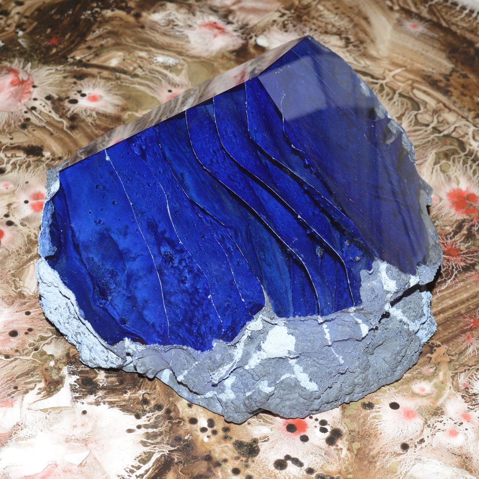 Intagliato Glass Alchemy Red and Blue Set of Two Sculpture in vendita