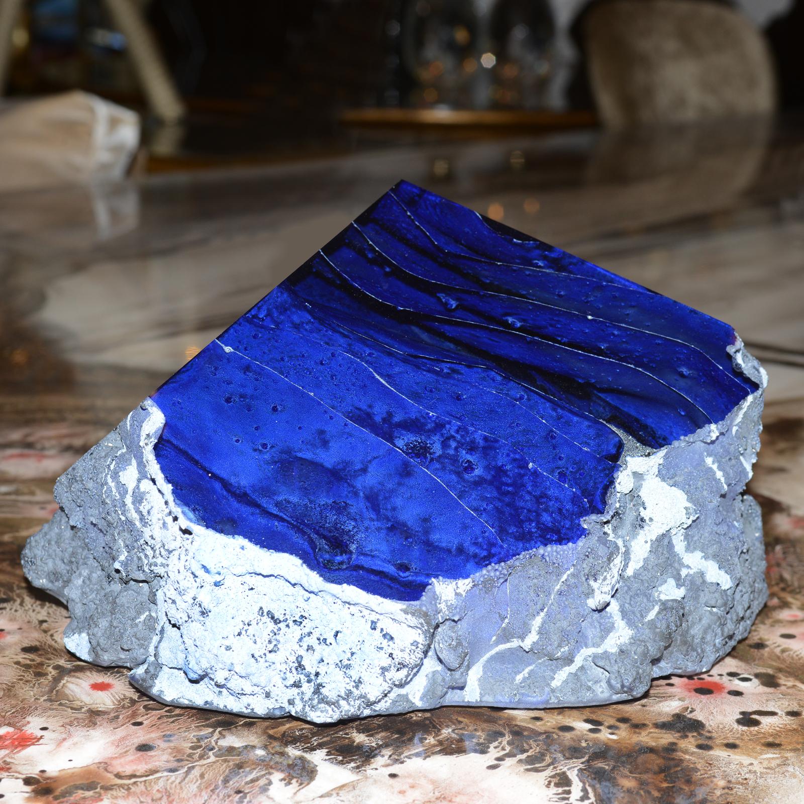Glass Alchemy Red and Blue Set of Two Sculpture in vendita 1