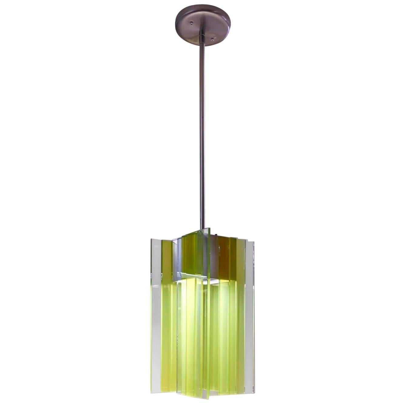 Glass and Aluminium Contemporary LED Light Pendant For Sale