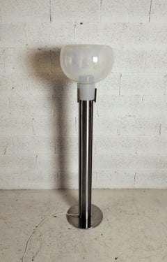 Glass and aluminium floor lamp by Tony Zuccheri for Mazzega  , 1970s
