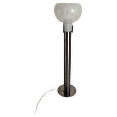 Lampada da terra in vetro e alluminio di Toni Zuccheri per Mazzega , anni '70