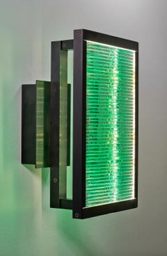 Glass and Aluminum Contemporary LED Light Wall Sconce