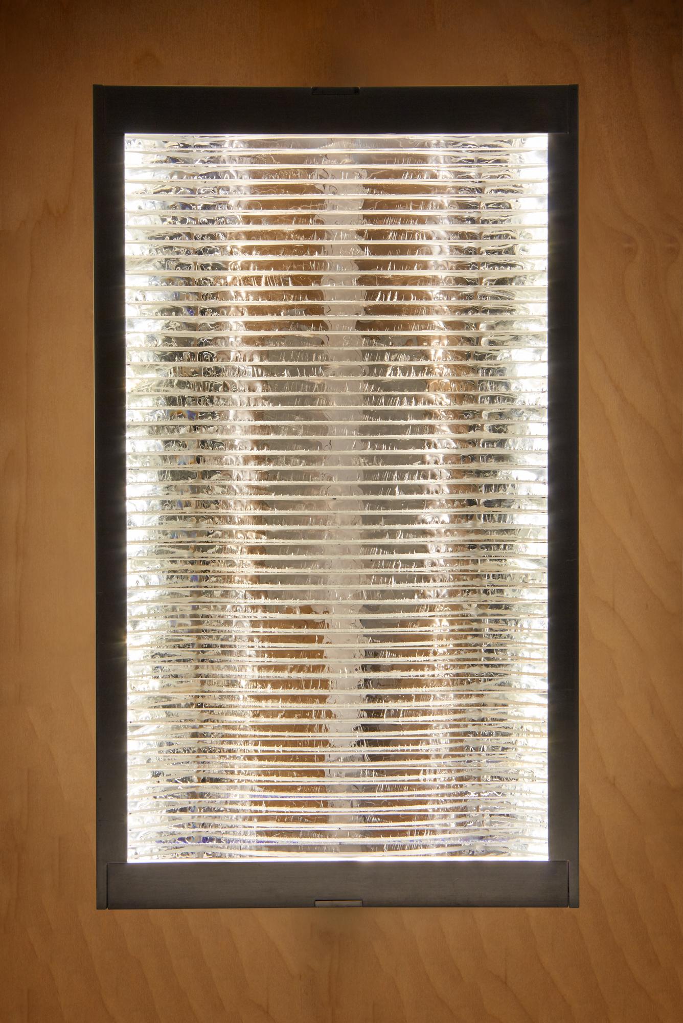 Hand-Crafted Glass and Aluminum Contemporary LED Light Wall Sconce For Sale