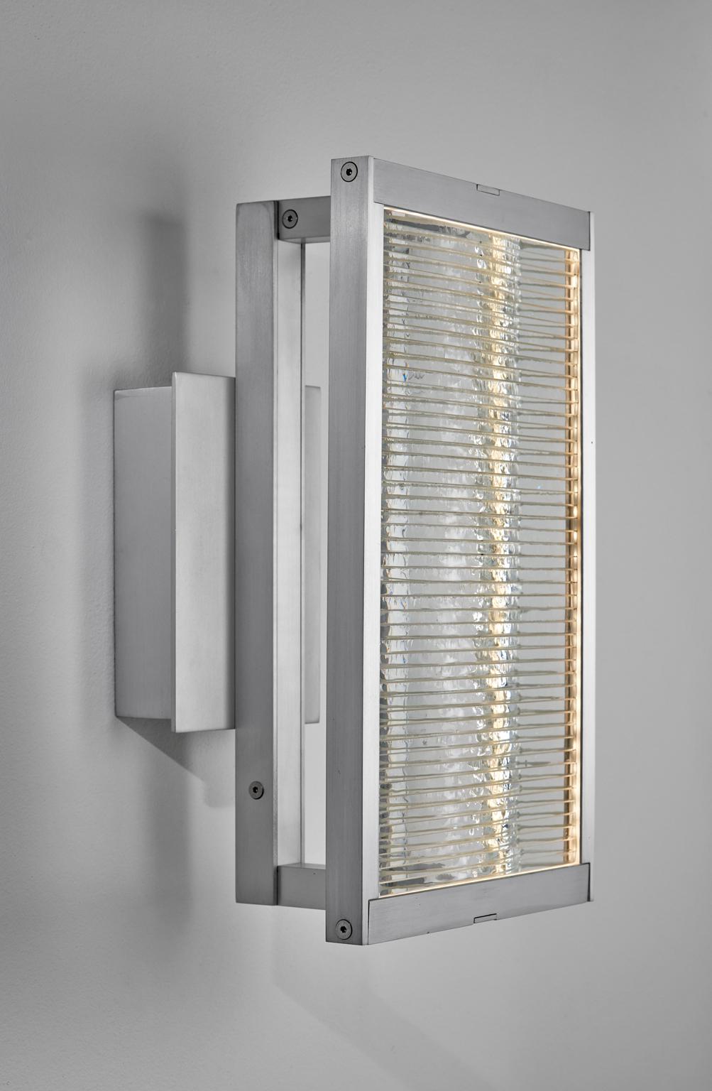 Modern Glass and Aluminum Contemporary LED Light Wall Sconce For Sale
