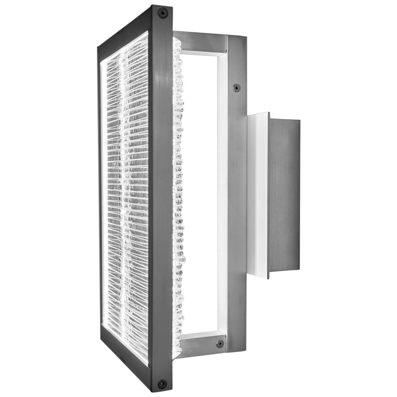 Glass and Aluminum Contemporary LED Light Wall Sconce For Sale