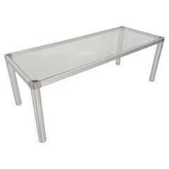 Glass and Aluminum Dining Table by Kho Liang Ie, Artifort, The Netherlands '74