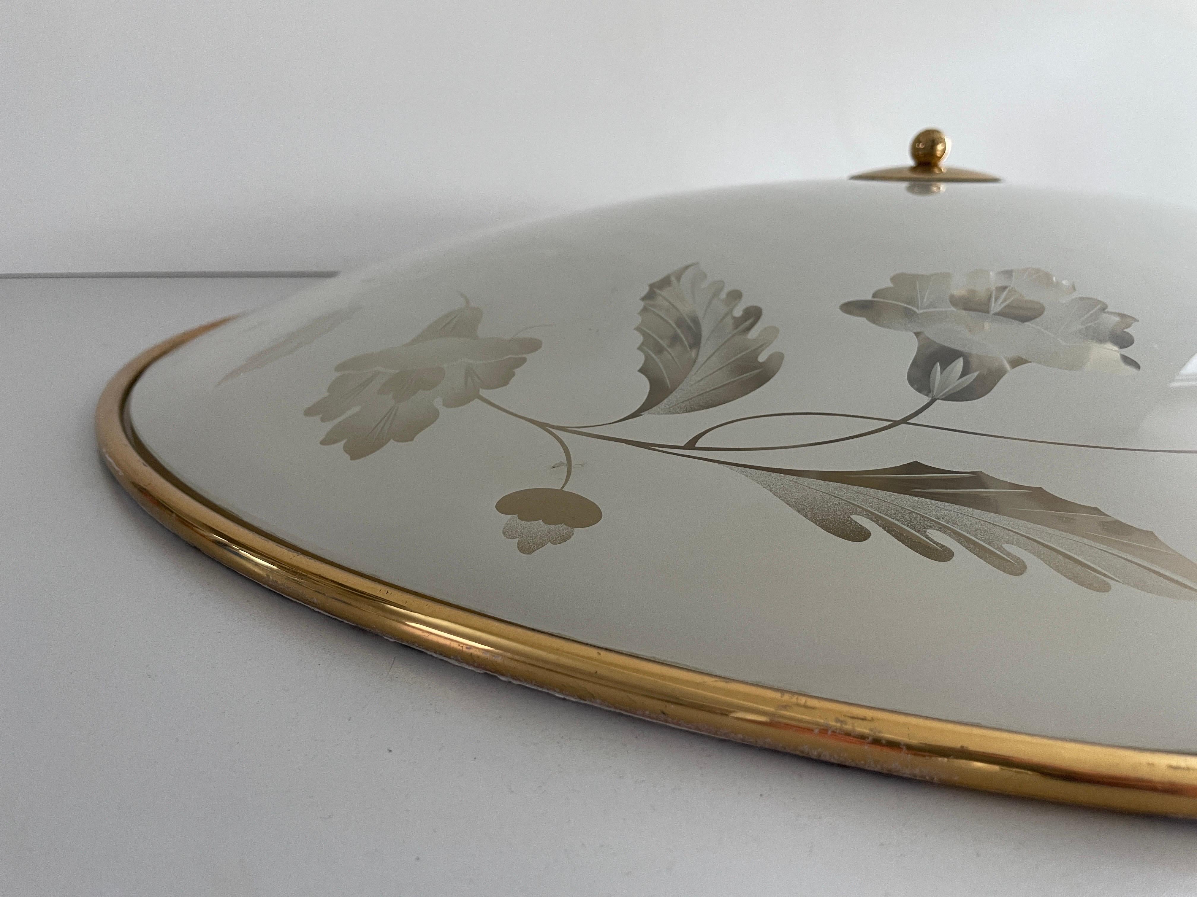 Casino-Deckenleuchte aus Glas und Messing mit 80 cm Durchmesser, 1960er Jahre, Italien im Angebot 4