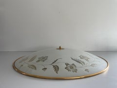 Casino-Deckenleuchte aus Glas und Messing mit 80 cm Durchmesser, 1960er Jahre, Italien