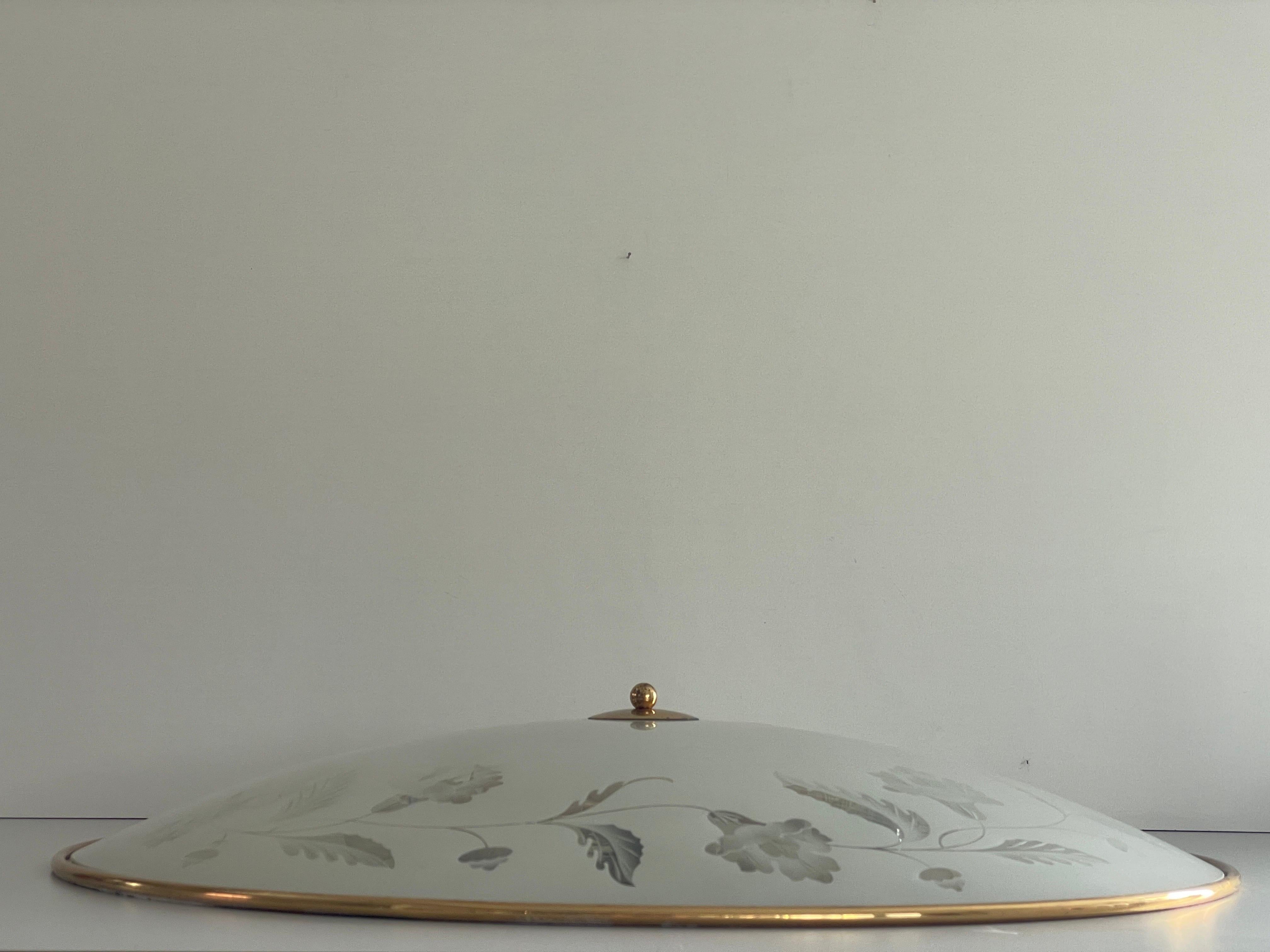 Casino-Deckenleuchte aus Glas und Messing mit 80 cm Durchmesser, 1960er Jahre, Italien (Italienisch) im Angebot