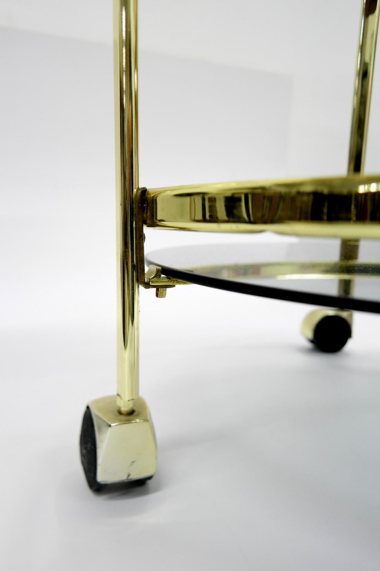 Glass and Brass Bar Cart, 1980s 1