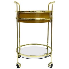 Glass and Brass Bar Cart, 1980s