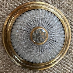 Glass and Brass Beaded Dome Light Fixture