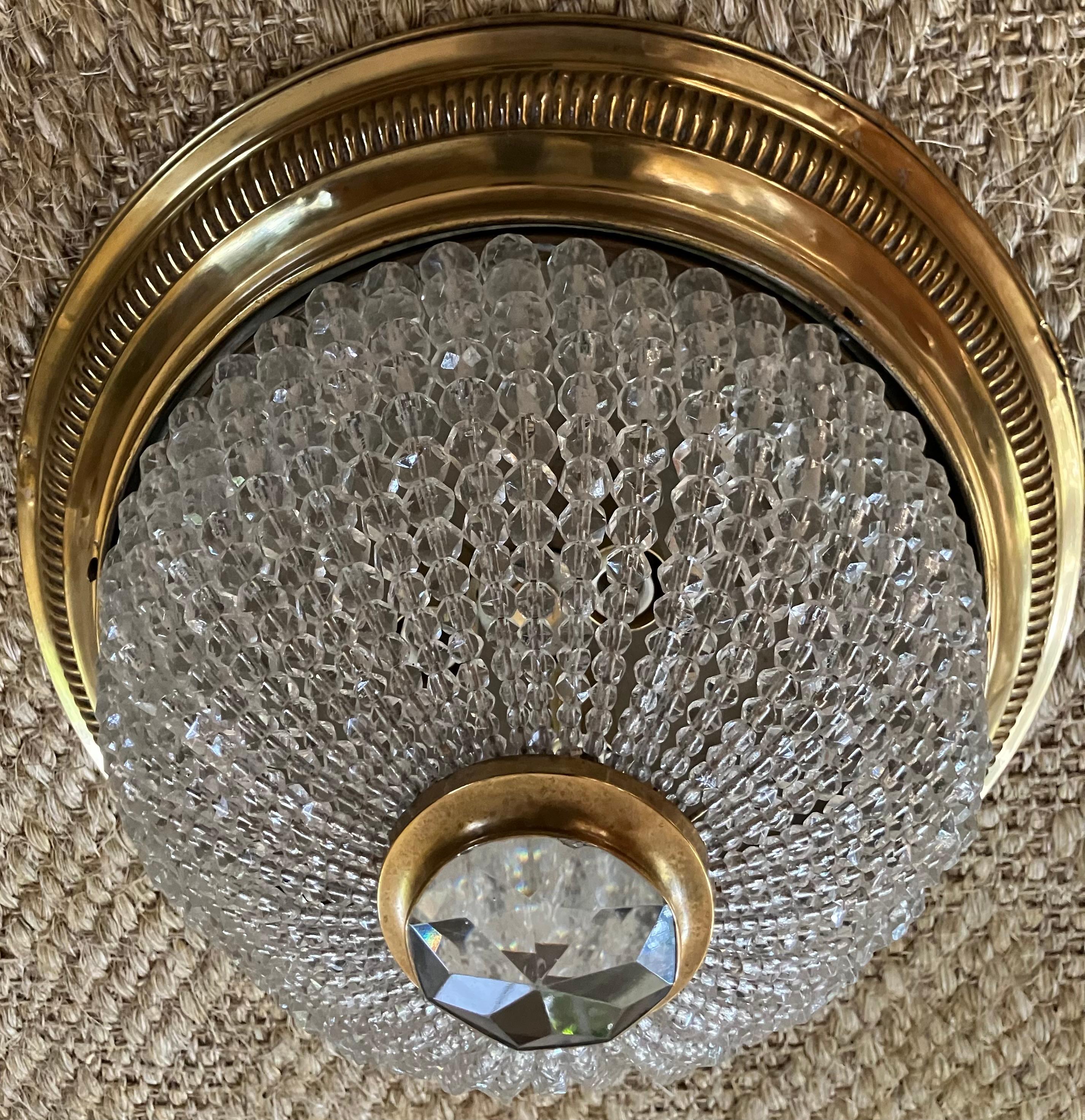 Dome Light mit Glas- und Messingperlen (Italienisch) im Angebot