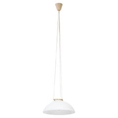 Glass and brass ceiling pendant by Alf Svensson for Bergboms, Sweden, 1950s