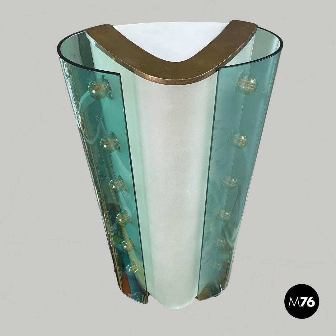 Glass and brass chandelier 2296 by Max Ingrand for Fontana Arte, 1950s in vendita 6