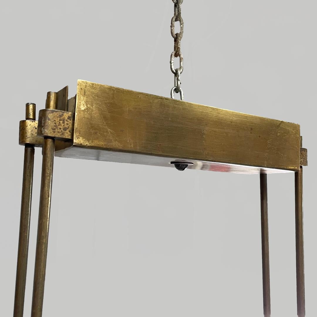 Glass and brass chandelier 2296 by Max Ingrand for Fontana Arte, 1950s in vendita 11