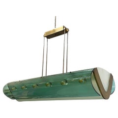 Glass and brass chandelier 2296 by Max Ingrand for Fontana Arte, 1950s