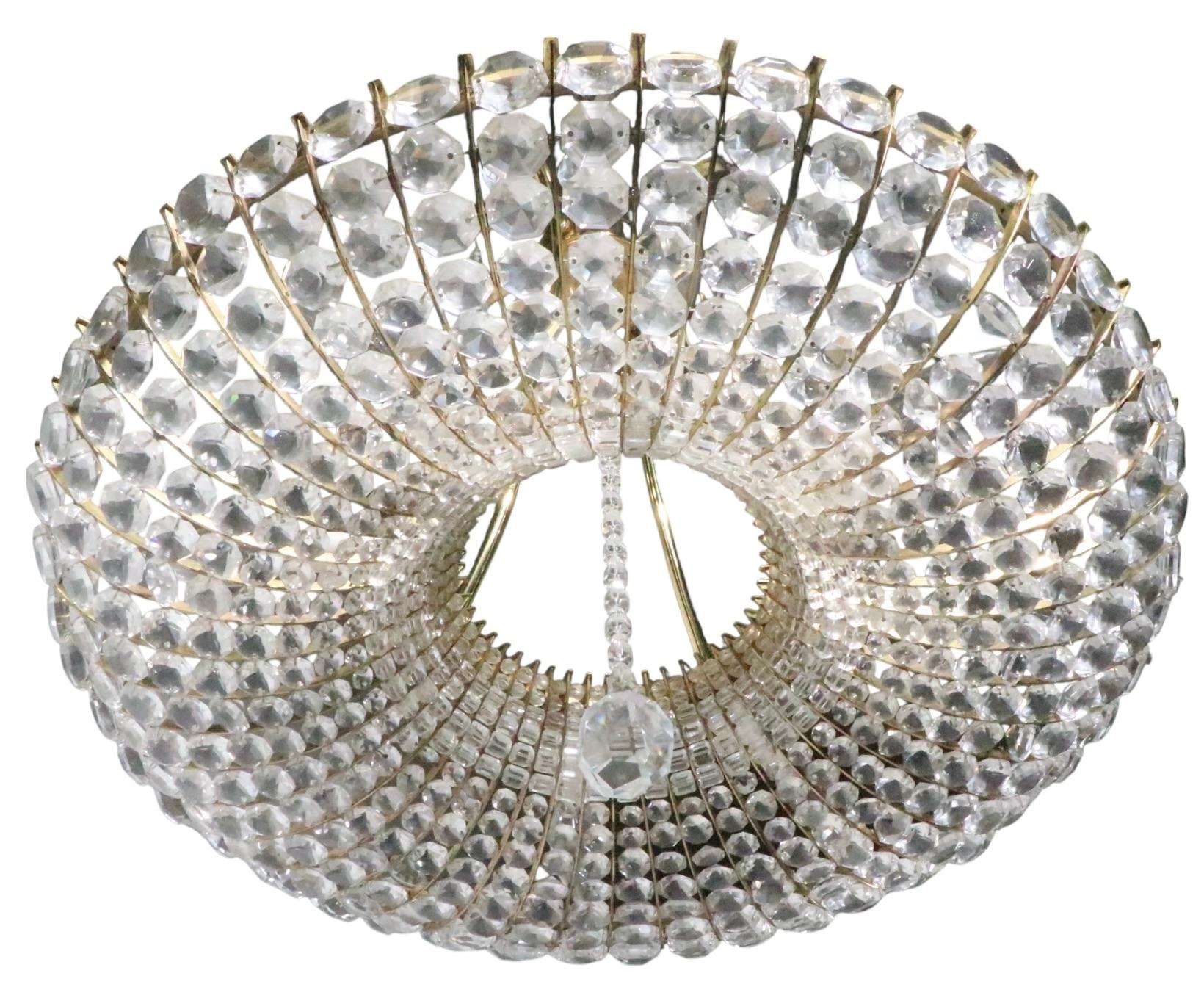 Lustre en verre et laiton attribué à A.I.L.C. c. 1960's en vente 4