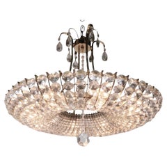 Glass and Brass Chandelier att. to J. L. Lobmeyr c. 1960's