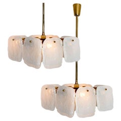 Glass and Brass Chandelier Designed by J.T Kalmar, Austria, 1960s