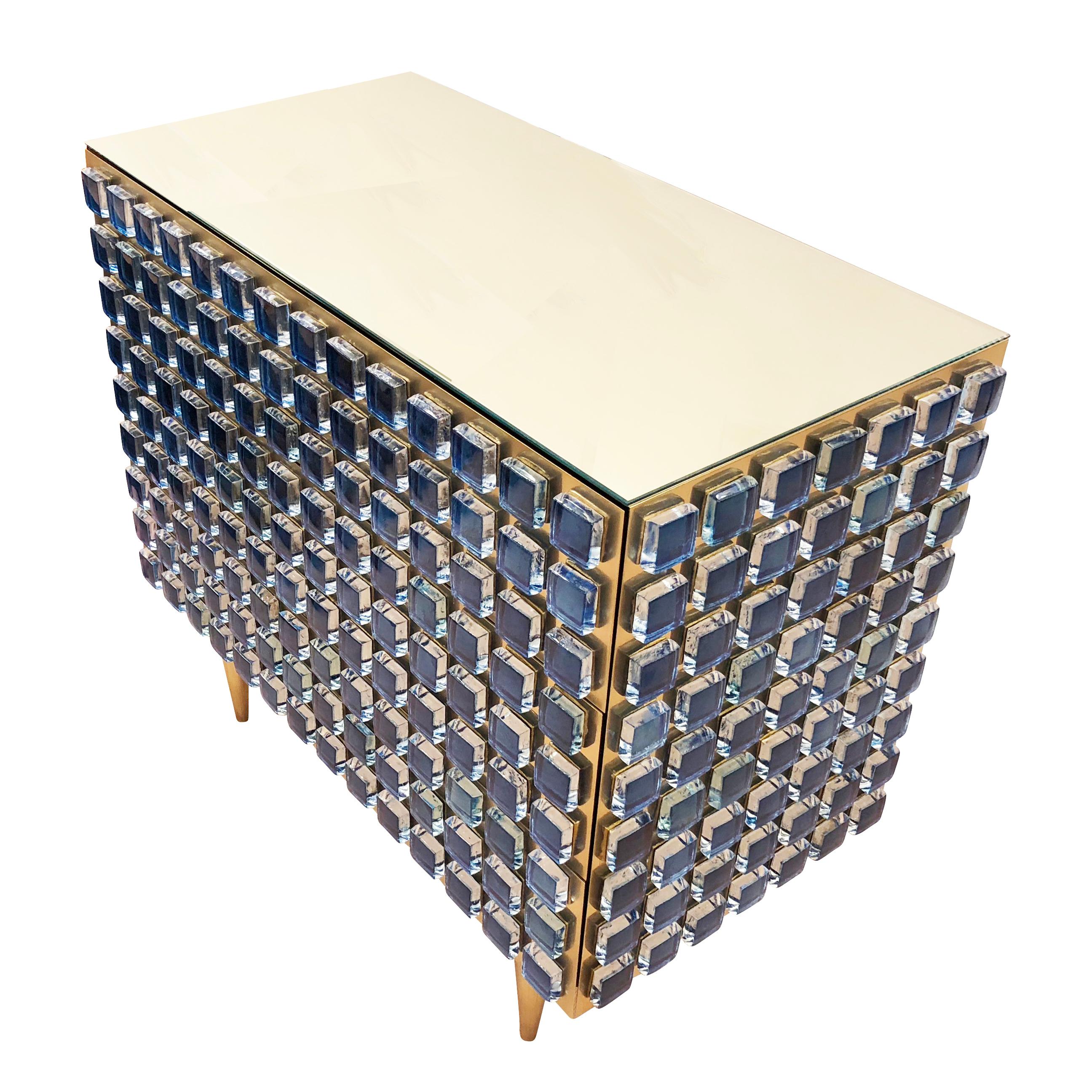 Modern Glass and Brass Chest or Cabinet by Interno 43 for Gaspare Asaro