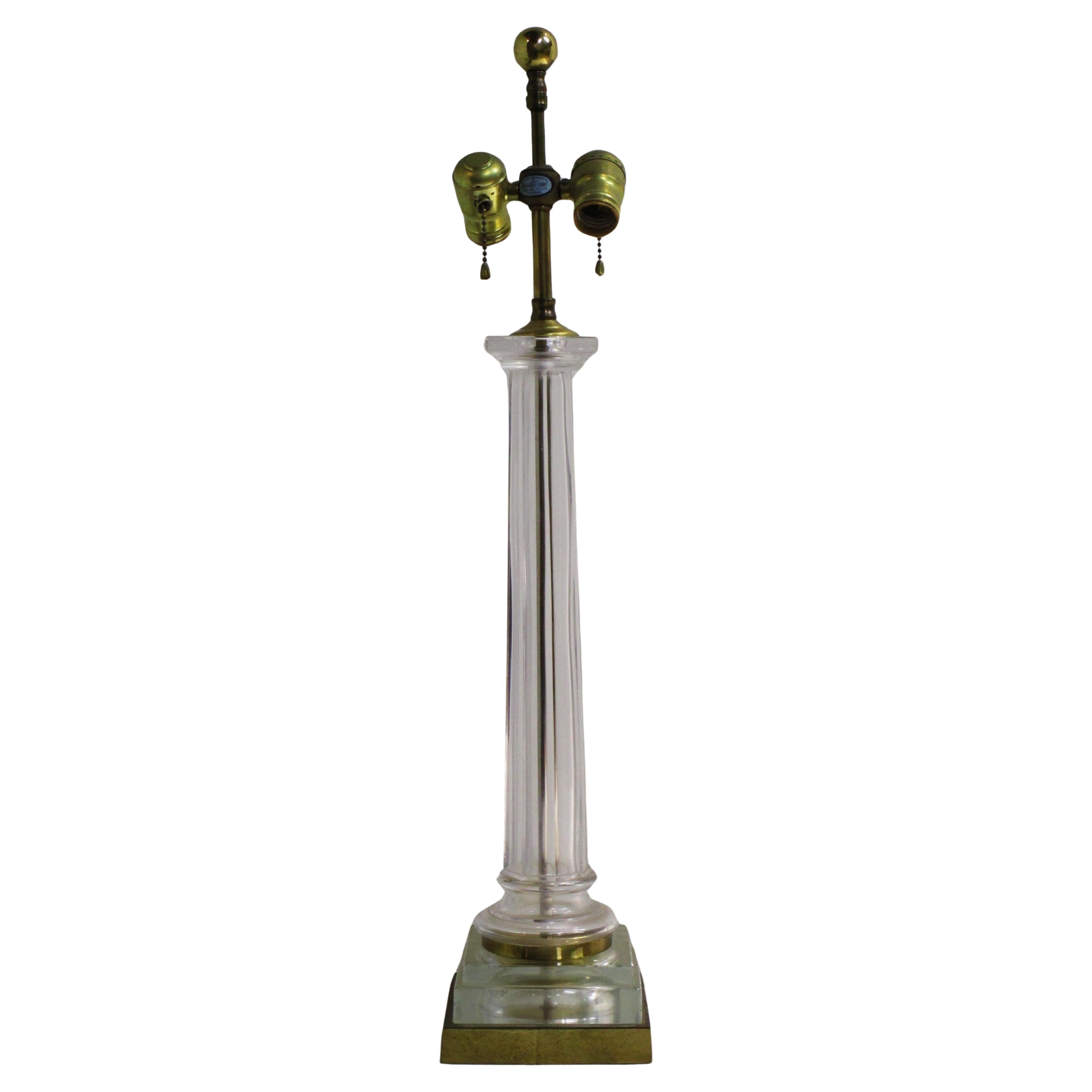 Chapman Glass Column Table Lamp 1970's
