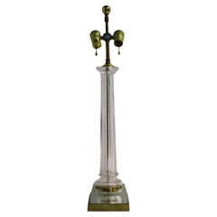 Lampada da tavolo a colonna in vetro Chapman anni '70
