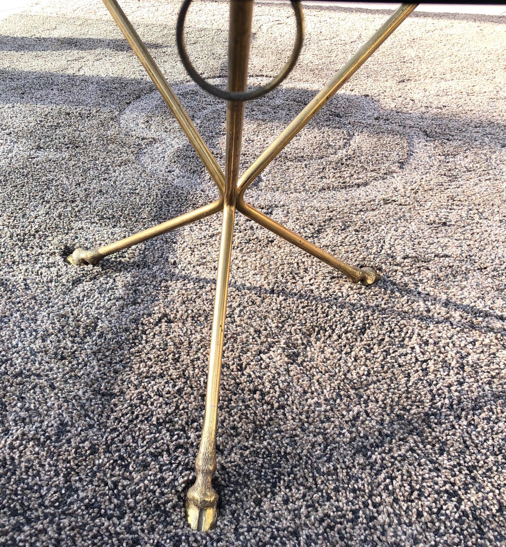 Mid-Century Modern Glass and Brass Coffee Table 1970 in the Style of Maison Jansen For Sale