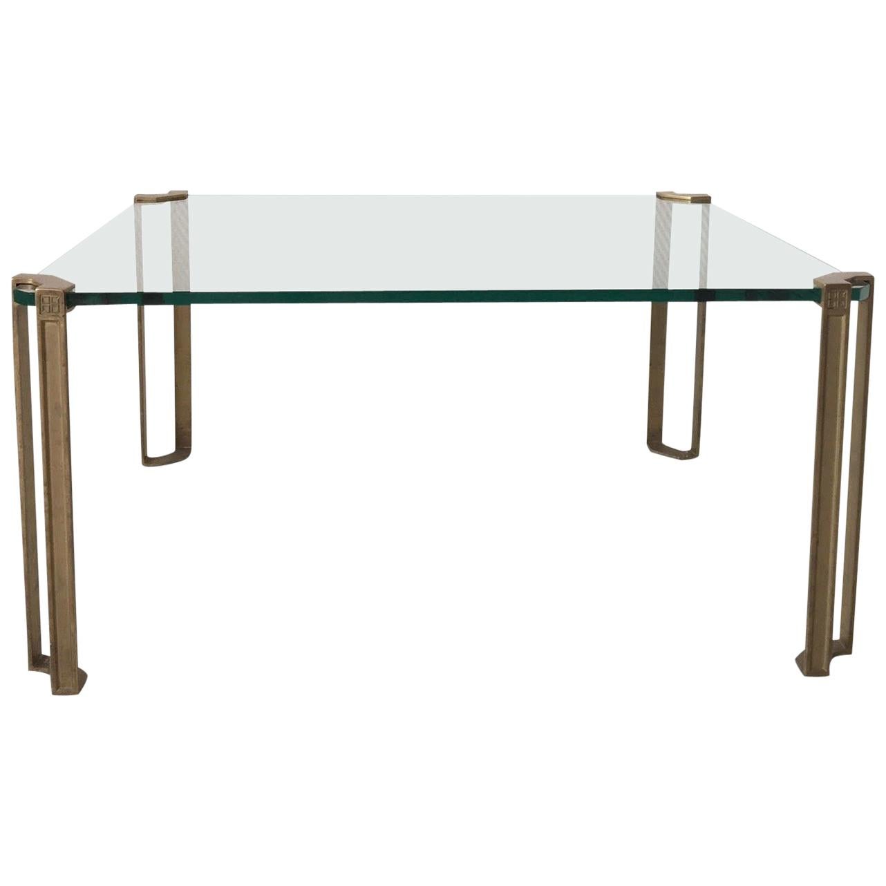 Glass and Brass Coffee Table by Peter Ghyczy, 1970s