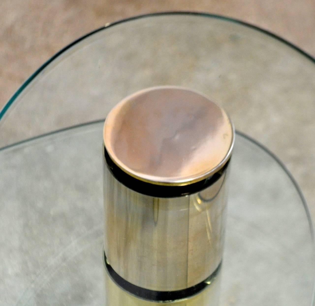 Glass and Brass Coffee Table For Sale 1