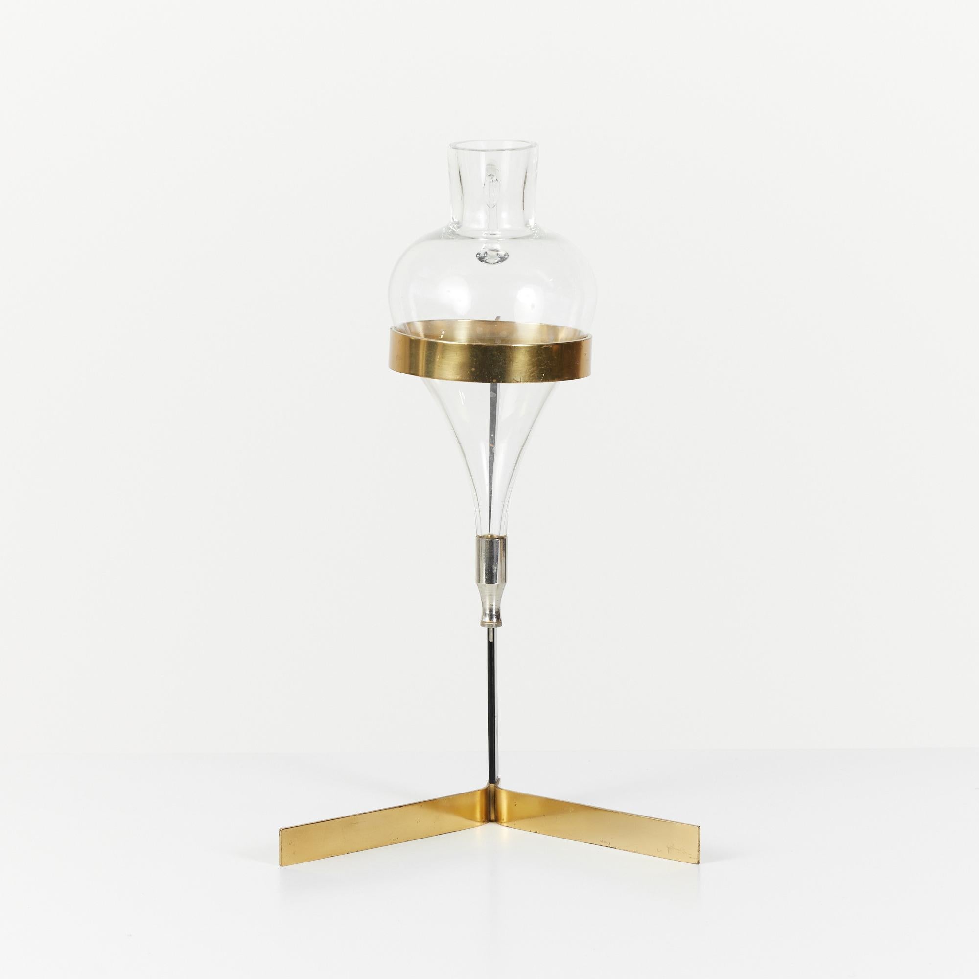 Glass and Brass Decanter by Carl Auböck In Excellent Condition For Sale In Los Angeles, CA