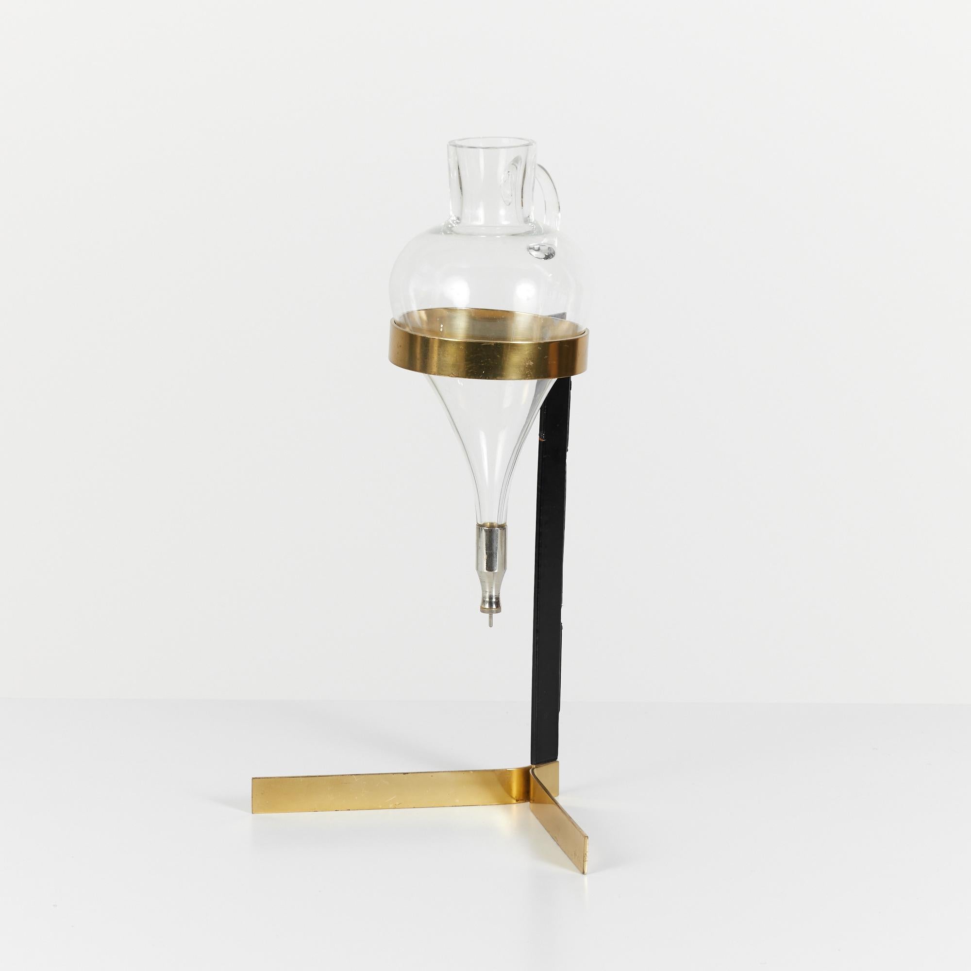 Mid-20th Century Glass and Brass Decanter by Carl Auböck For Sale