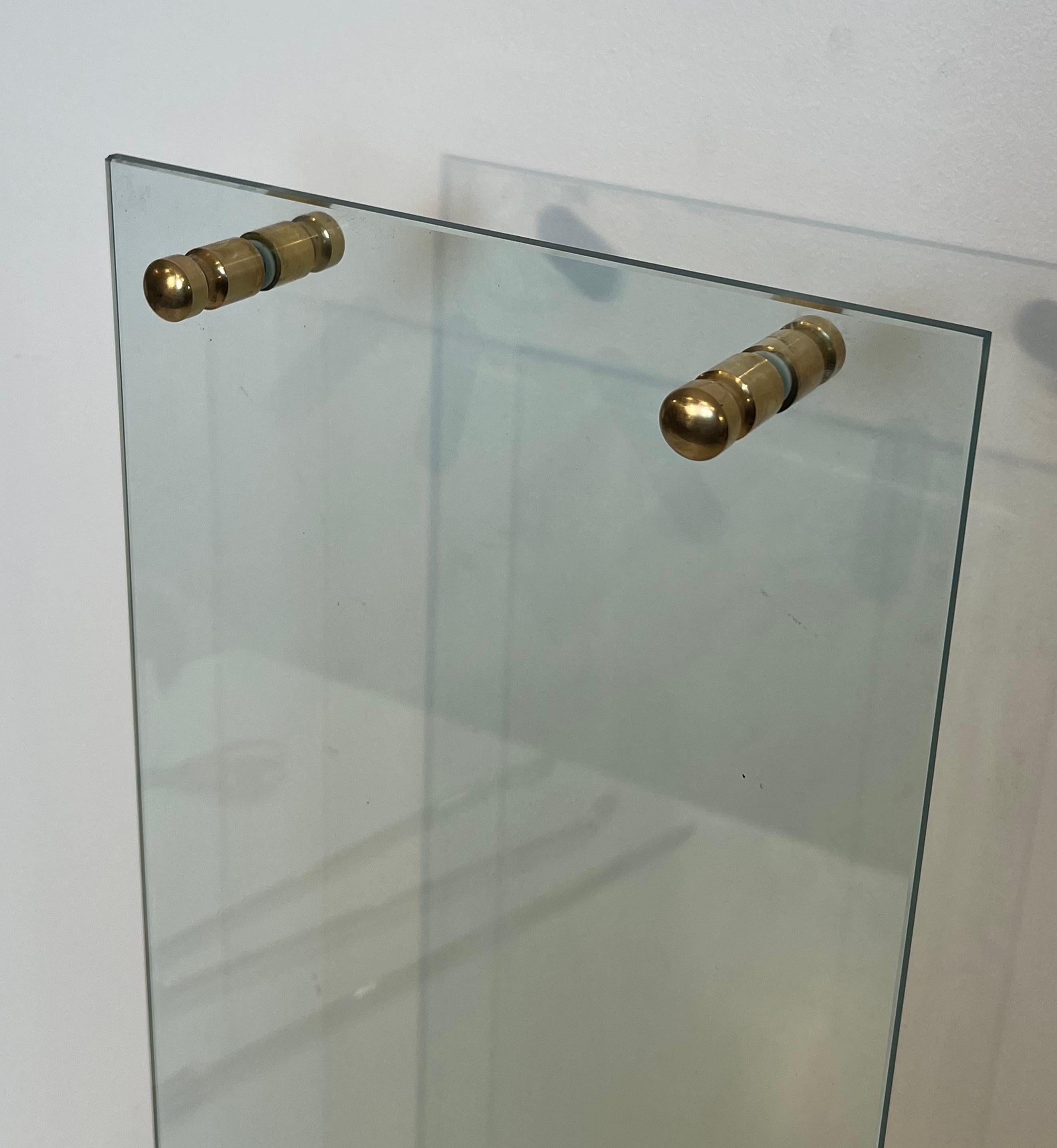 Herramientas para chimeneas de diseño de vidrio y latón finales del siglo XX en venta