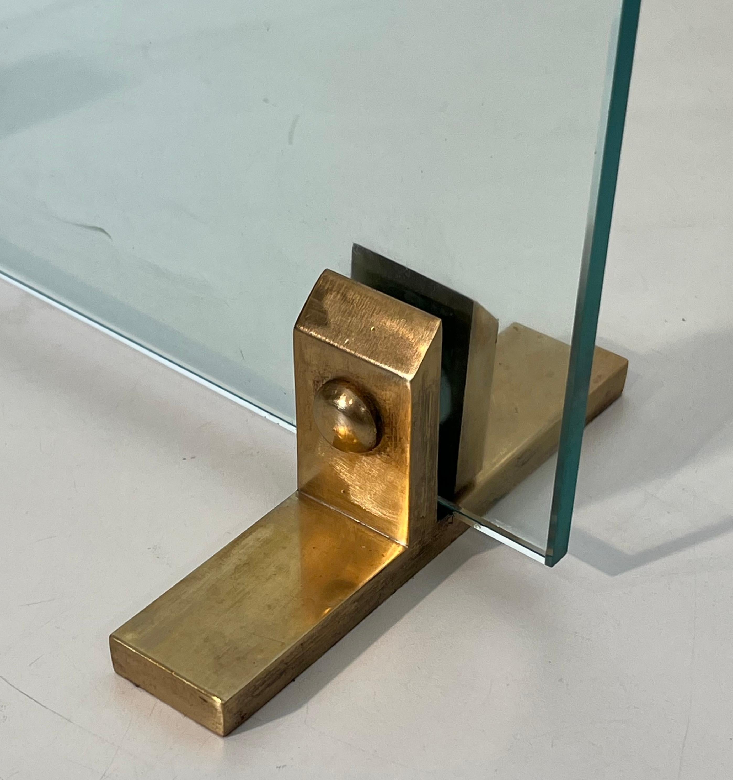 Herramientas para chimeneas de diseño de vidrio y latón en venta 2