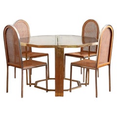 Glass and Brass Dining Set – 1970s